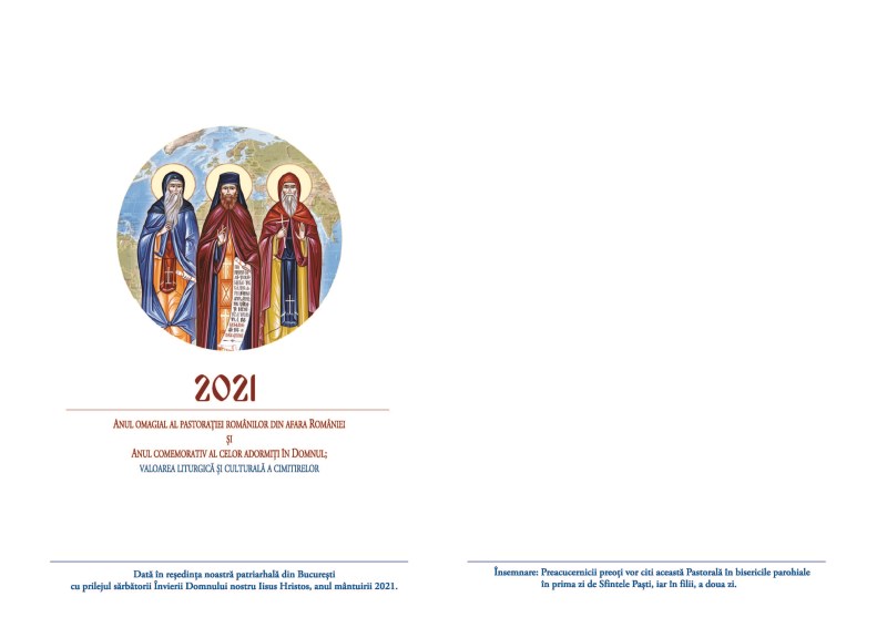 Pastorala de Paşti 2021 a Patriarhului României – Coperta 2. Foto credit: Tipografia Cărţilor Bisericeşti